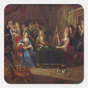 Sticker Carré The Card Players, 1699