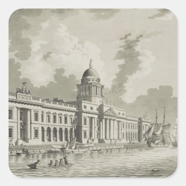 Sticker Carré The Custom House, Dublin, 1792 (Devant)
