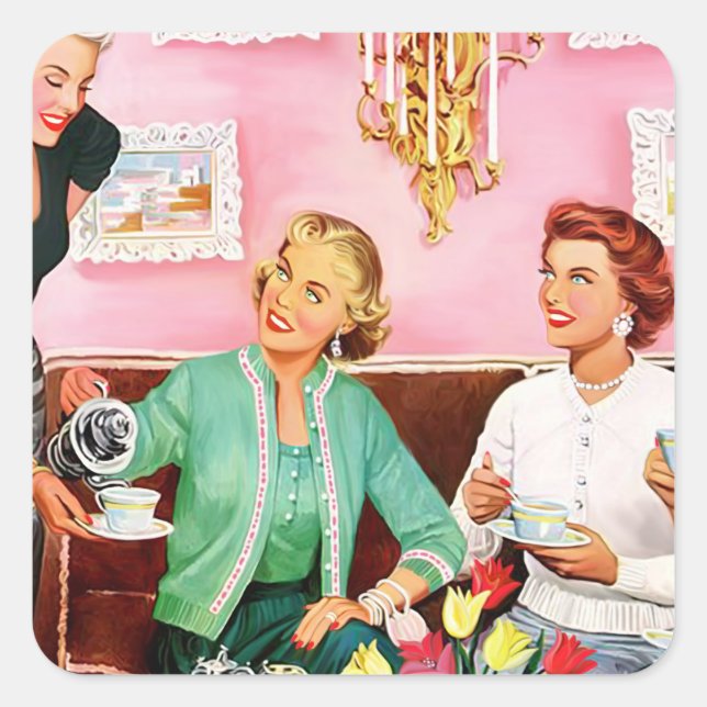 Sticker Carré Thé de l'après-midi 1950 (Devant)