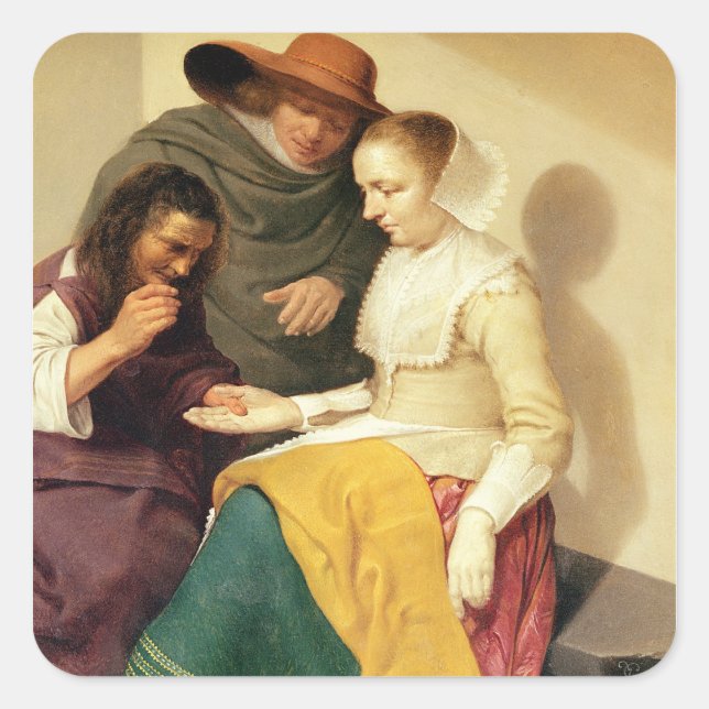 Sticker Carré The Fortune Teller, 1631 (Devant)