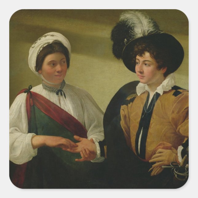 Sticker Carré The Fortune Teller, c.1596-97 (Devant)