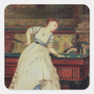 Sticker Carré The Game des billards, 19ème siècle