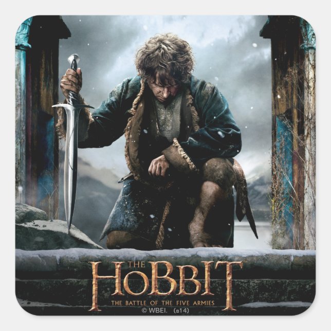 Sticker Carré The Hobbit - BILBO BAGGINS™ Movie Poster (Devant)