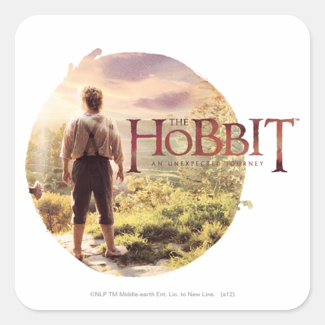 Sticker Carré The Hobbit Logo with BILBO BAGGINS™ Back (Devant)