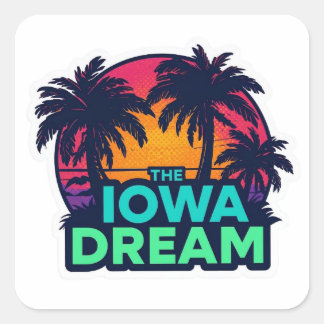 Sticker Carré The Iowa Dream American Retro Summer