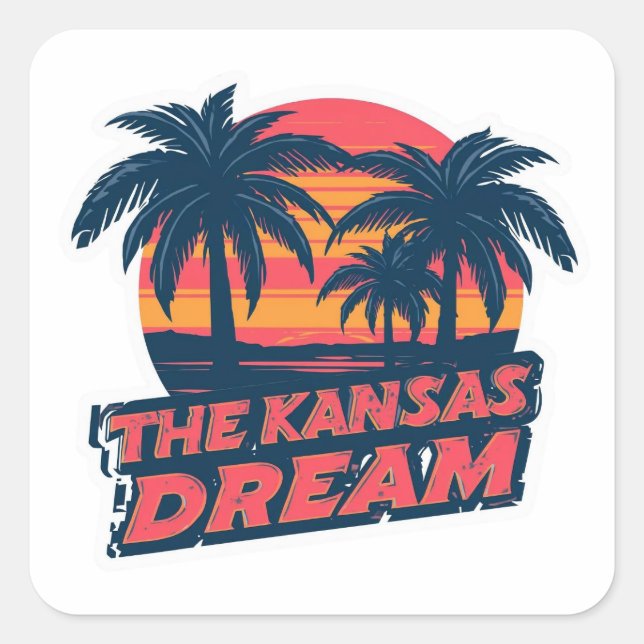 Sticker Carré The Kansas Dream American Retro Summer (Devant)