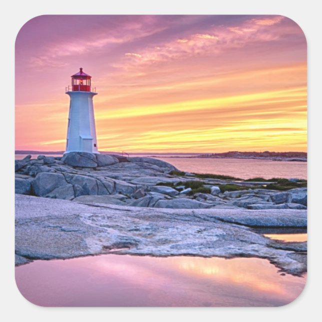 Sticker Carré The Light Keeper | Peggy's Cove (Devant)