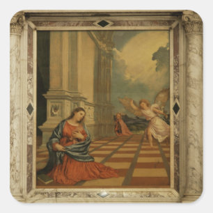 Sticker Carré The Malchiostro Annonciation, c.1520 (huile sur pa