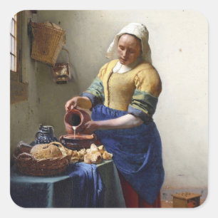 Sticker Carré The Milkmaid, c.1658-60