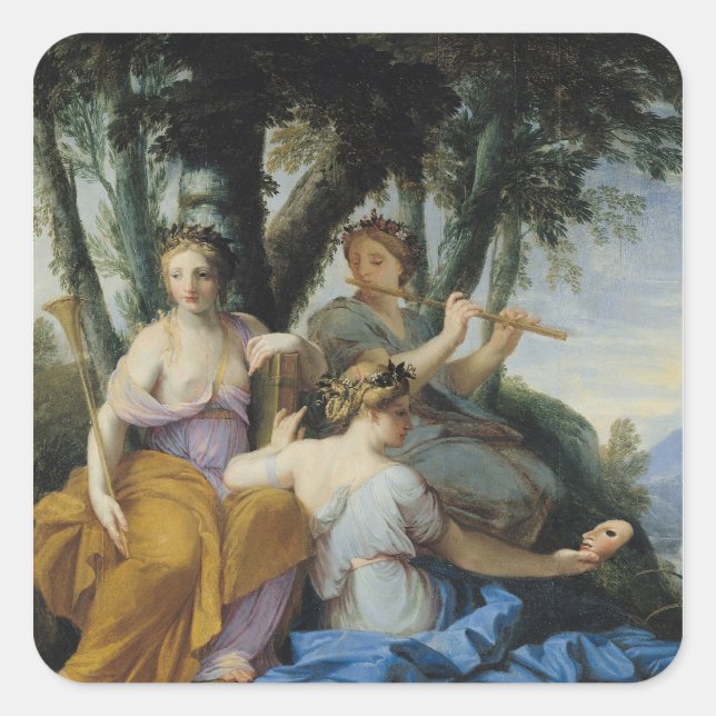 Sticker Carré The Muses, Clio, Euterpe et Thalia, c.1652-55 (Devant)