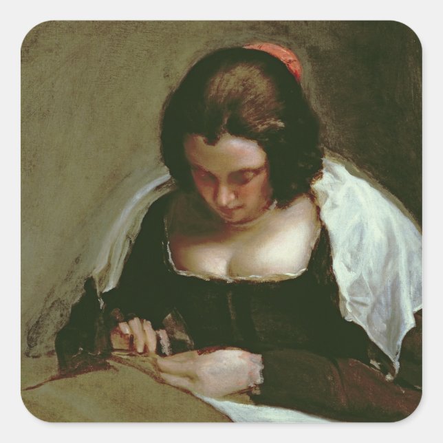 Sticker Carré The Needlewoman, c.1640-50 (Devant)