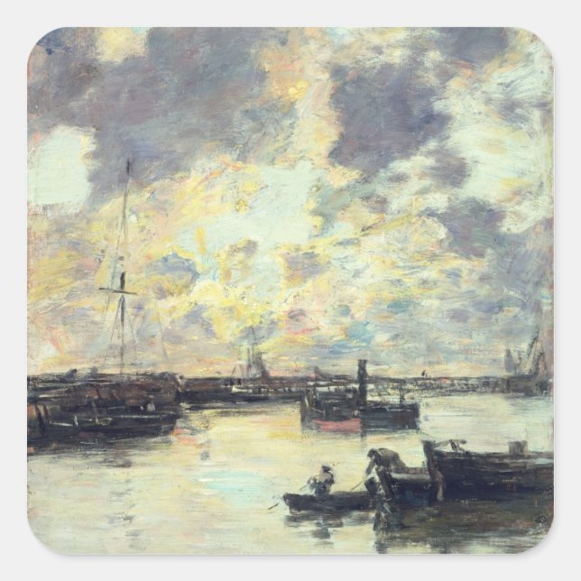 Sticker Carré The Port, c.1895 (huile sur panneau) (Devant)