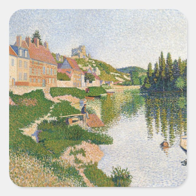 Sticker Carré The River Bank, Petit-Andely, 1886 (Devant)