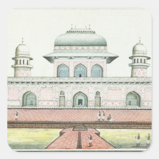 Sticker Carré The Tomb of Itimad-Ud-Daula, near Agra, c.1830 s ( (Devant)