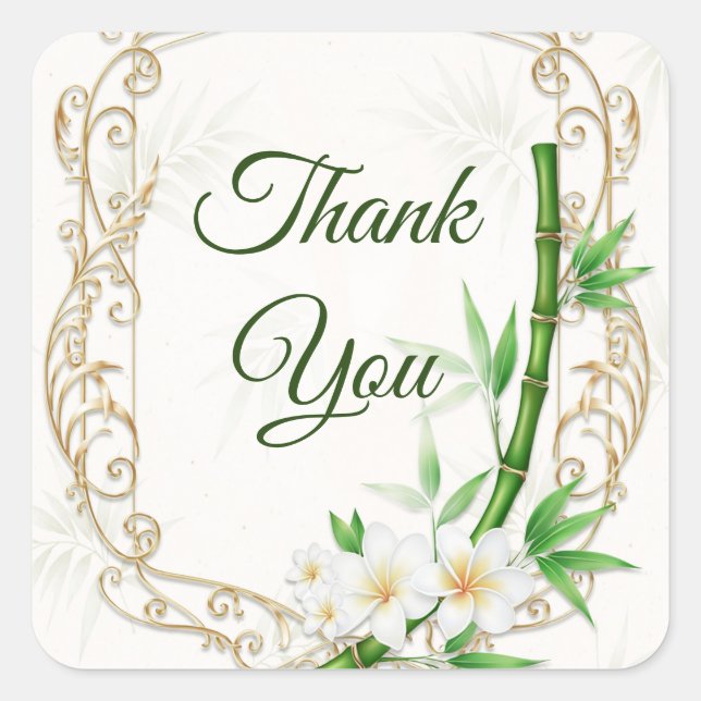 Sticker Carré The Tropical Imperial Bamboo Garden Wedding  (Devant)