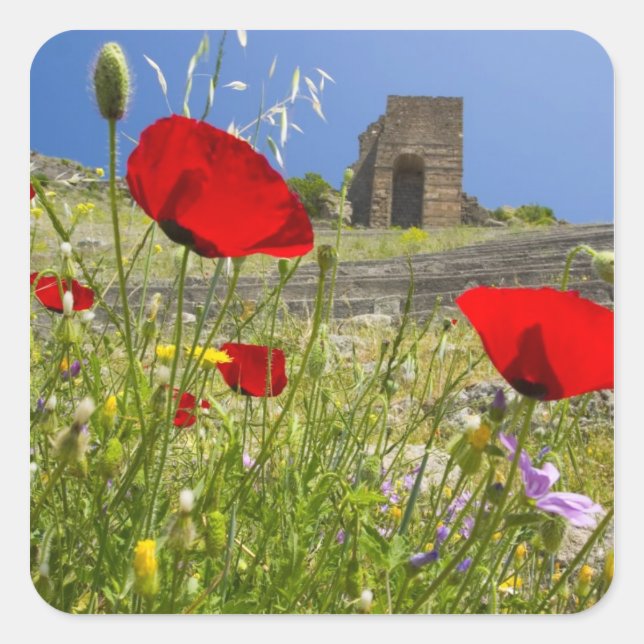 Sticker Carré Théâtre antique en Acropole de Pergamon (Devant)