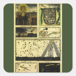 Sticker Carré Théâtre Cometicum Comets par Stanislaw Lubieniecki