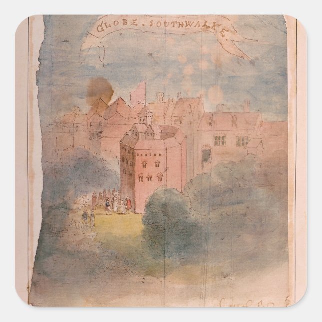 Sticker Carré Théâtre du Globe, Southwark (Devant)