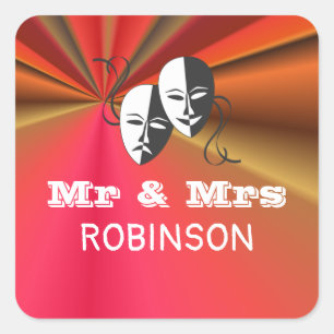 Sticker Carré Théâtre Playbill Show Billets Thème Mariage