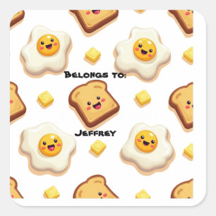 Sticker Carré Thème alimentaire personnalisable appartient au pa