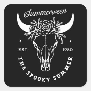 Sticker Carré Thème de fête estivale gothique effrayant Summerwe