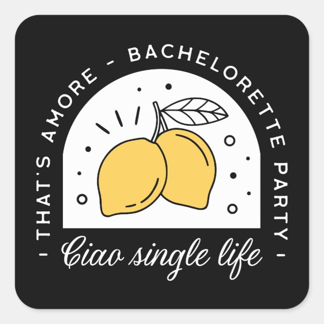 Sticker Carré Thème de fruit de citron de fête de Bachelorette n (Devant)
