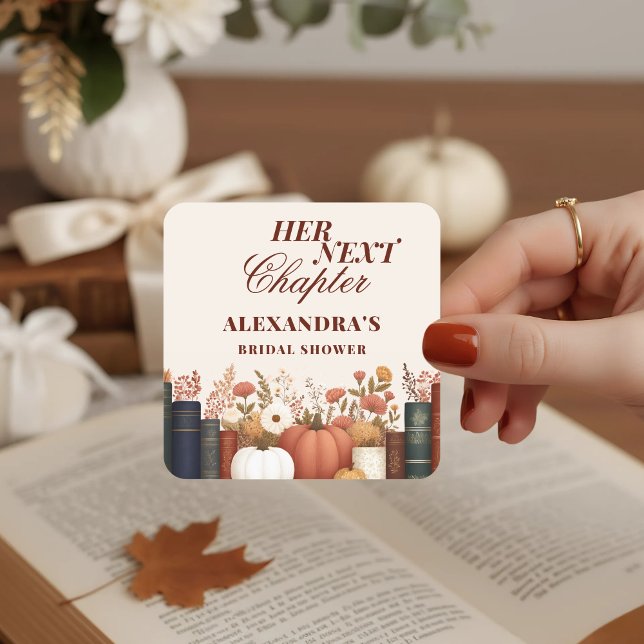Sticker Carré Thème de livre d'automne pour l'enterrement de vie (Créateur téléchargé)