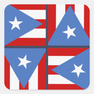 Sticker Carré Thème de partie de Porto Rico : Motif audacieux d