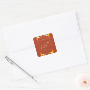 Sticker Carré Thème Mariage classique