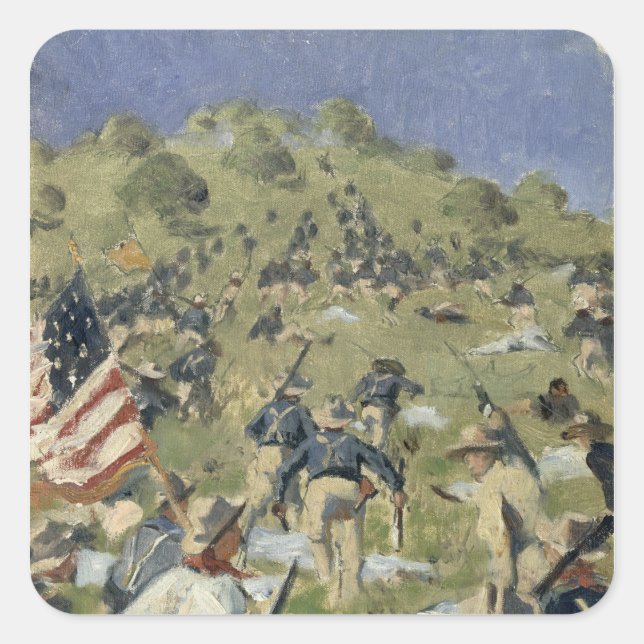 Sticker Carré Theodore Roosevelt prend le Saint Juan (Devant)