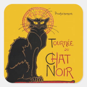Sticker Carré Theophile Steinlen - Le Chat Noir Vintage