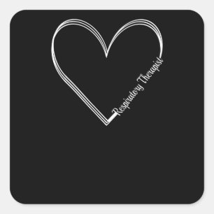 Sticker Carré Thérapeute respiratoire Coeur RT Soins Semaine Cad