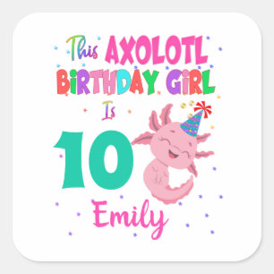 Sticker Carré This Axolotl Girl is Amphibian Salamander