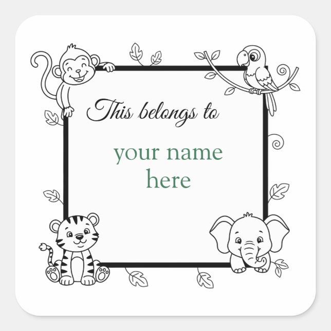 Sticker Carré This belongs to  (Devant)