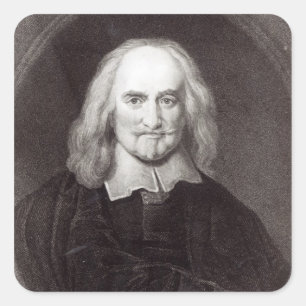 Sticker Carré Thomas Hobbes de "Galerie des Portraits"