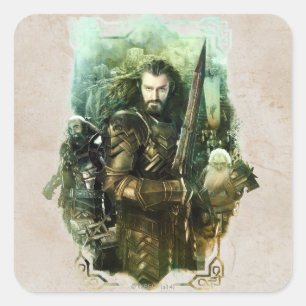 Sticker Carré THORIN OAKENSHIELD™, Dwalin & Balin Graphic