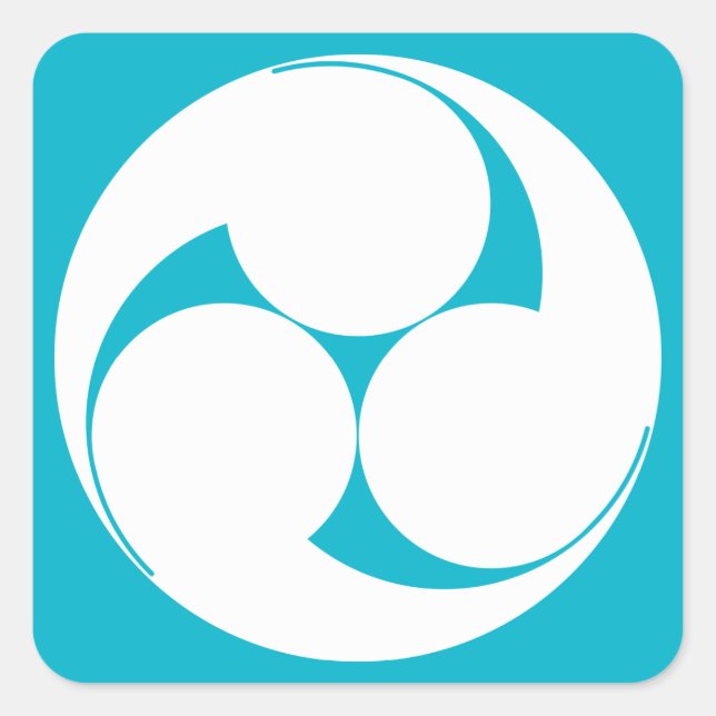 Sticker Carré Three clockwise swirls (Devant)