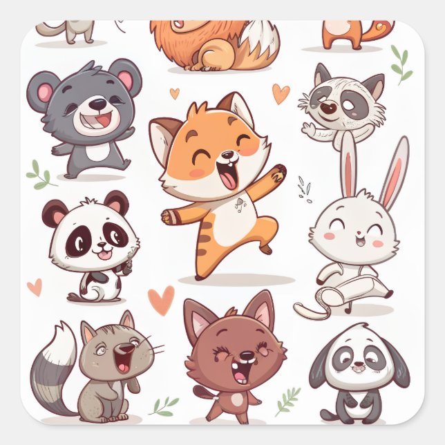 Sticker Carré Throw Pillow (Devant)