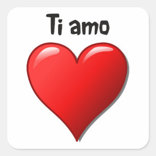 Sticker Carré Ti amo - Je vous aime en italien