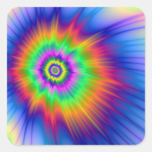 Sticker Carré Tie Dye Fireball