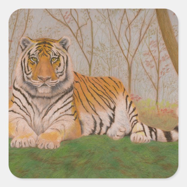 Sticker Carré Tigre (Devant)