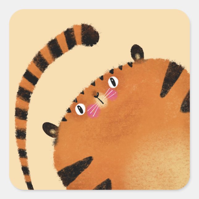 Sticker Carré Tigre (Devant)