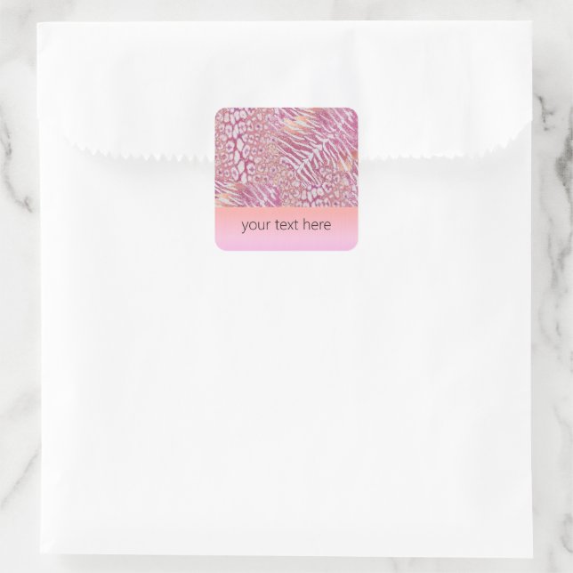 Sticker Carré Tigre léopard tendance (Sac)