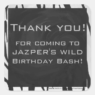 Sticker Carré Tigre Monogramme noir et blanc