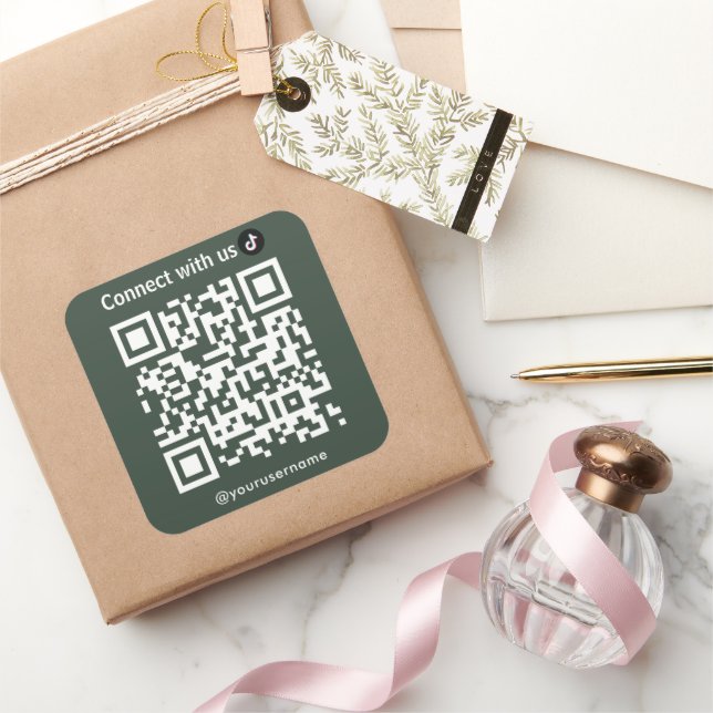 Sticker Carré Tiktok Connectez-Vous Avec Nous Qr Code Forest Gre (Cadeaux)
