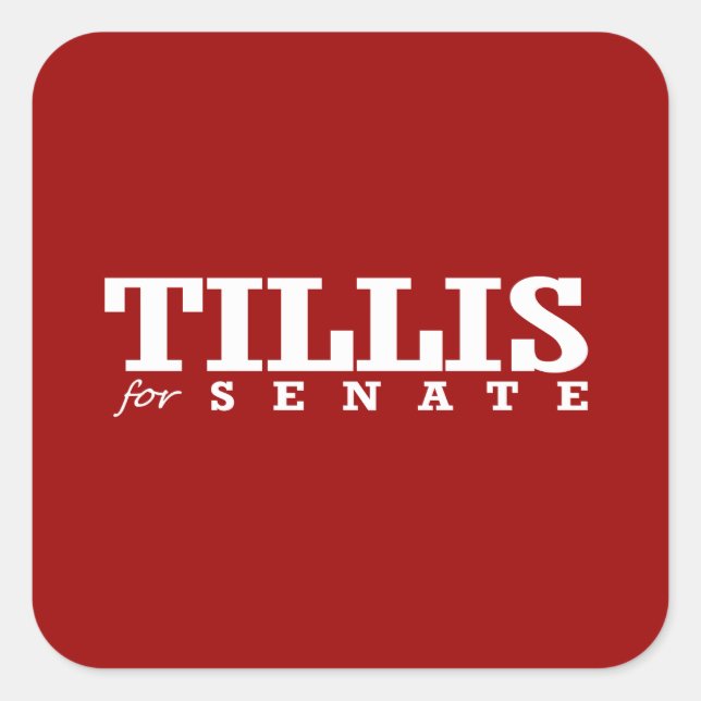 STICKER CARRÉ TILLIS POUR LE SÉNAT 2014 (Devant)