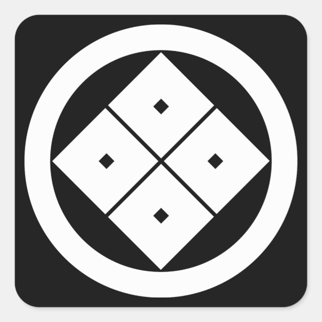 Sticker Carré Tilted four-square-eyes in circle (Devant)