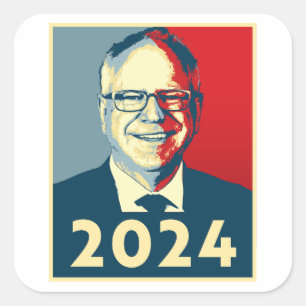 Sticker Carré Tim Walz 2024