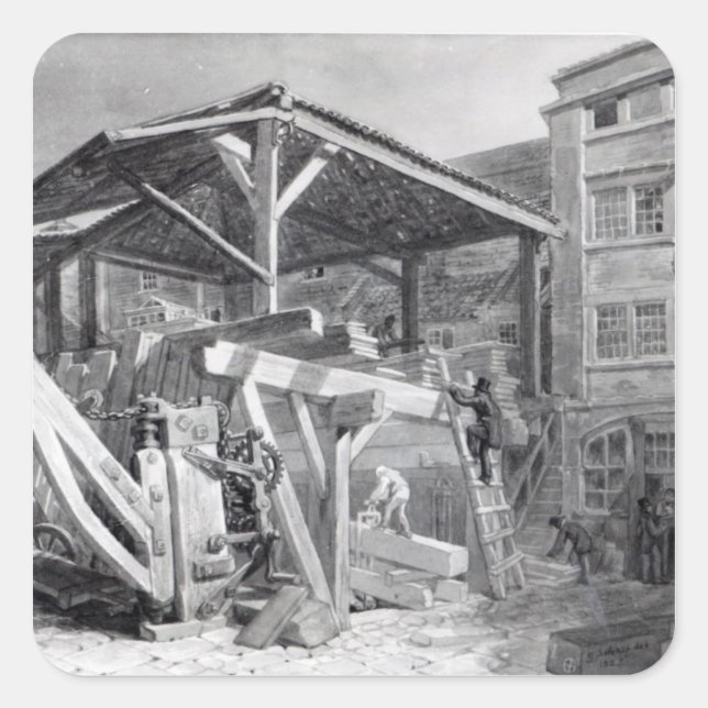 Sticker Carré Timber Yard, Finsbury, 1825 (Devant)