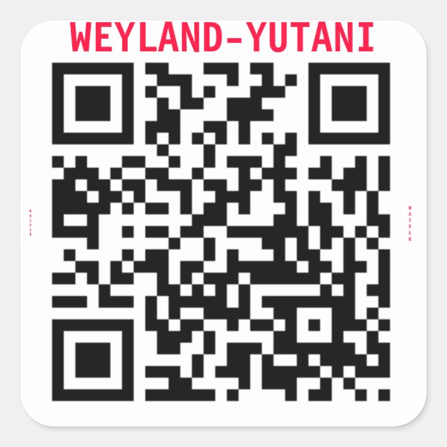Sticker Carré Timbre d'attente de Weyland Yutani (Devant)